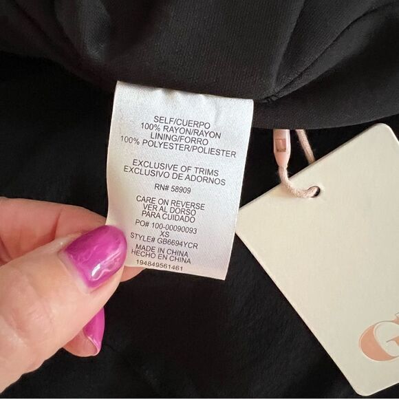 Gianni Bini Women's black tiered miniskirt Layer free-flowing ties-xs/small NWT - Picture 7 of 15